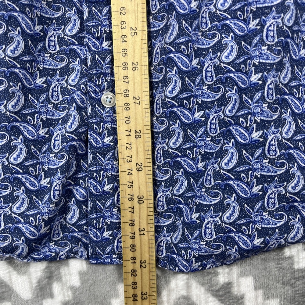 Cremieux Premium Denim Shirt Mens XLT Paisley Stretch Button Flip Cuff - Picture 9 of 12